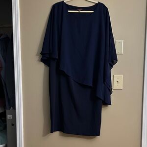 Indigo Navy Layered Cape Dress by Hanna Nikole